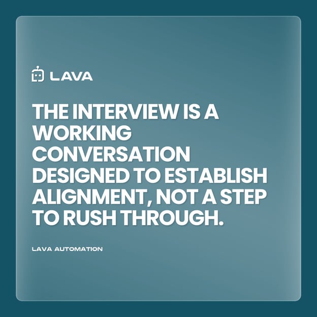 Infographic showing What should agency owners expect during the Lava virtual assistant interview?