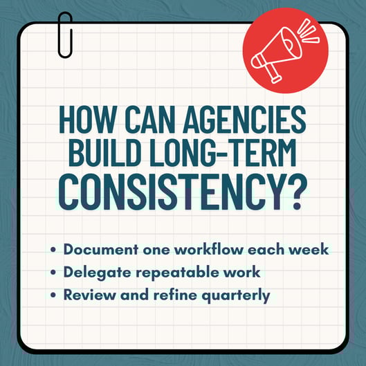 Infographic showing How Can Agencies Build Long-Term Consistency