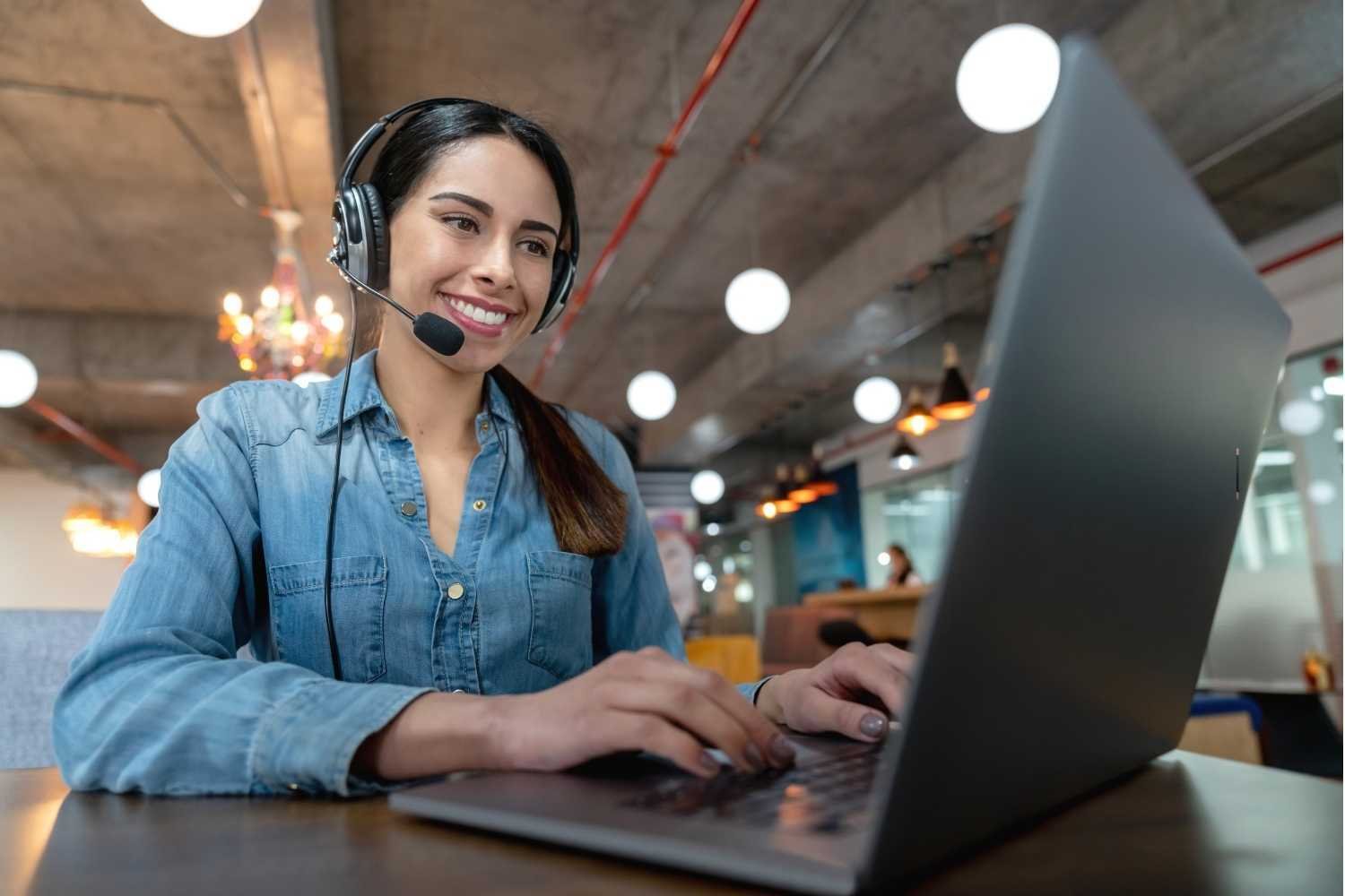 Woman on a virtual meeting