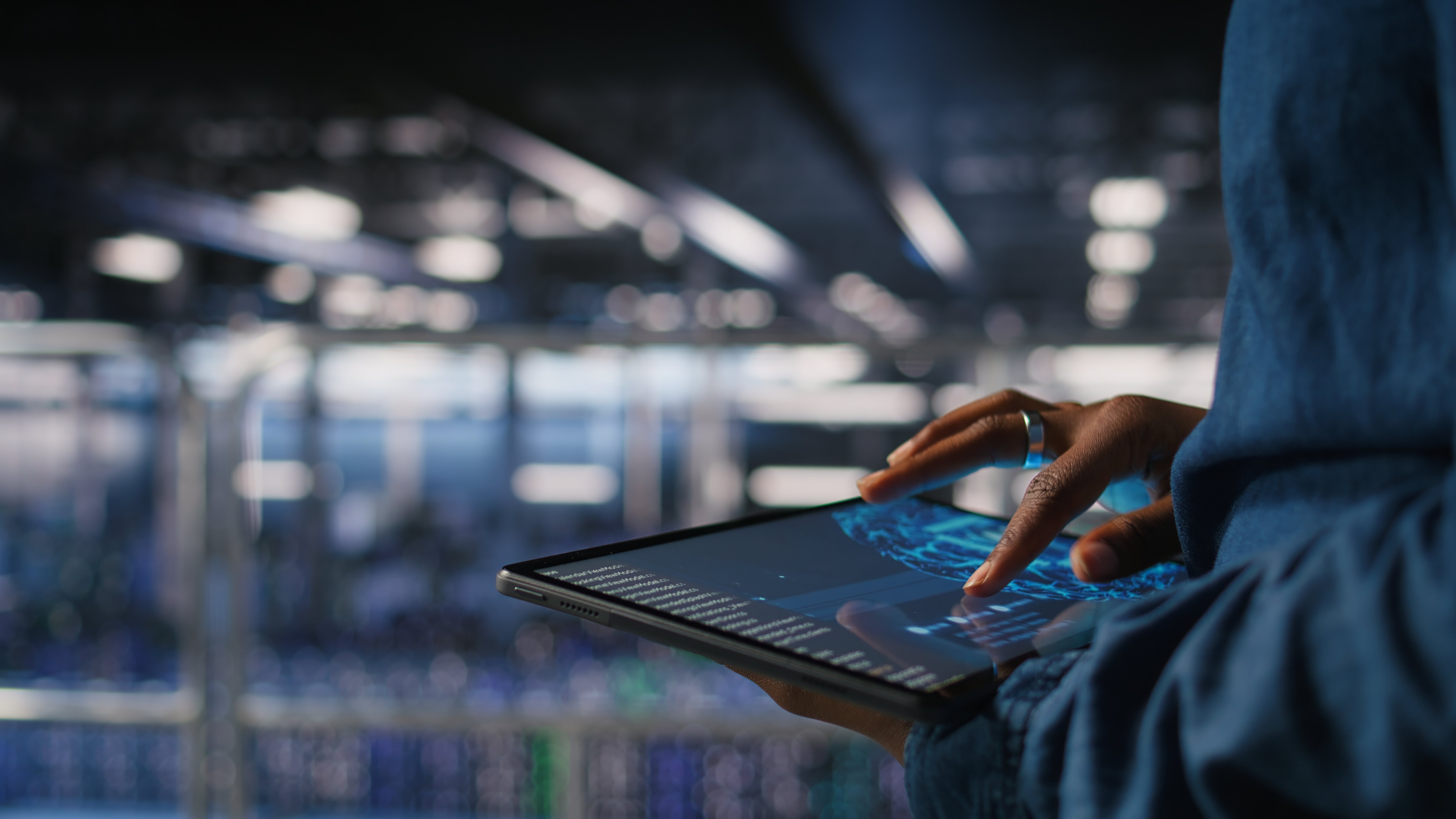 An automation agent navigating the electronic tablet