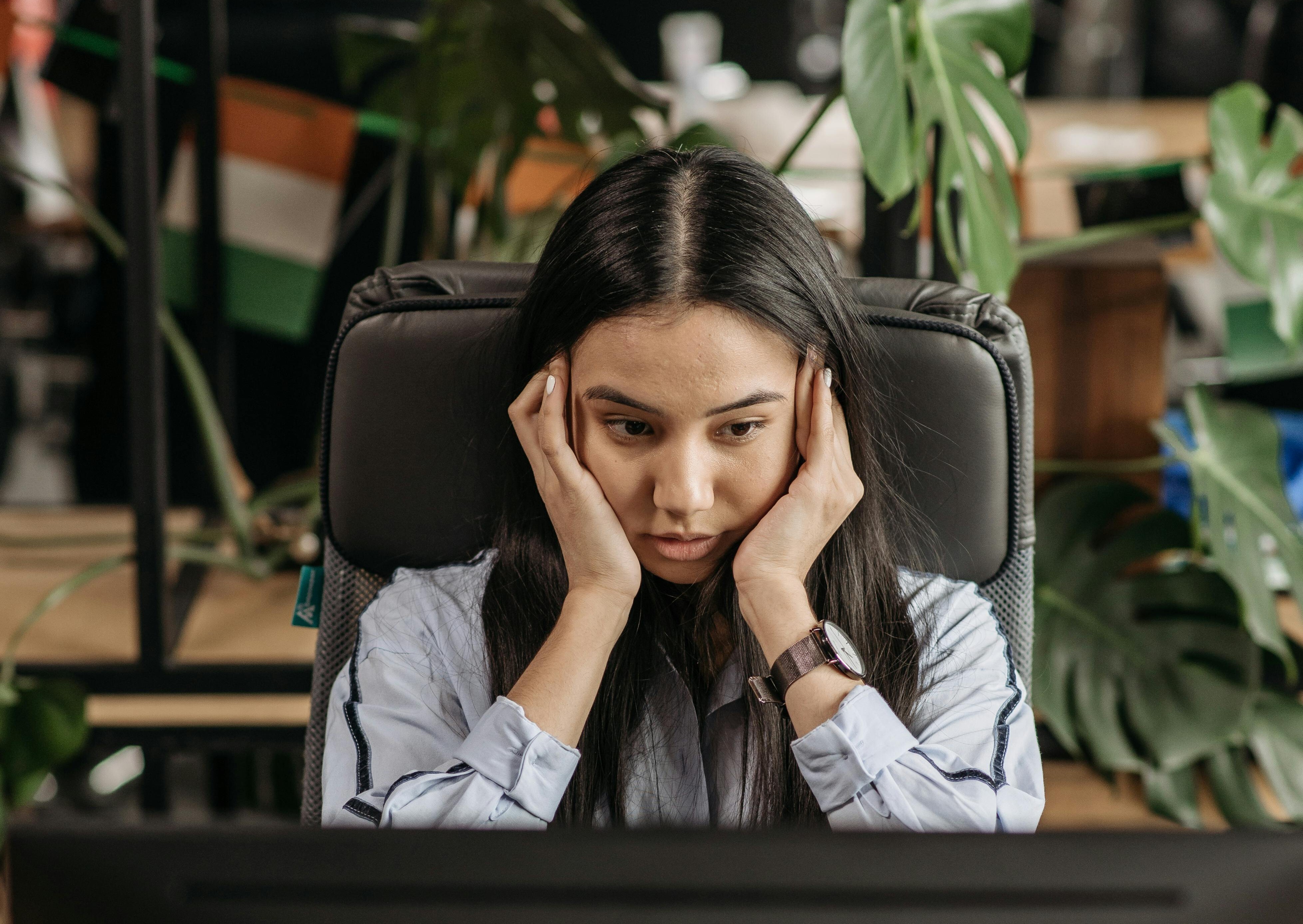 a confused virtual assistant at work